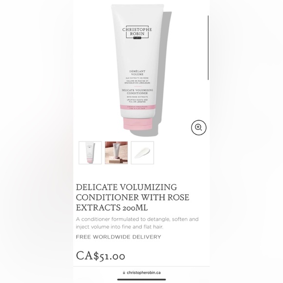 New Christophe Robin DELICATE VOLUMIZING CONDITIONER WITH ROSE EXTRACTS 75ml*10 - Picture 3 of 3